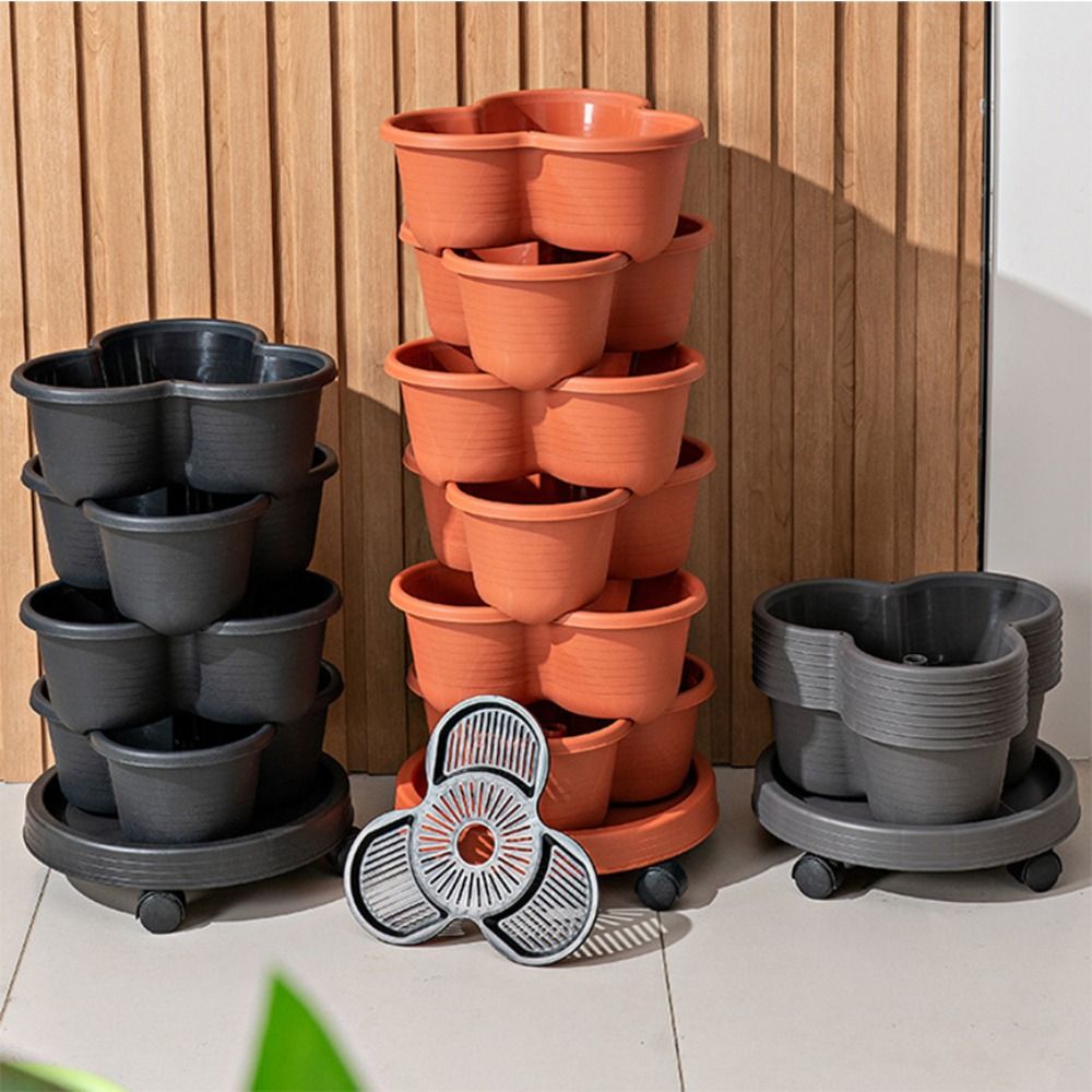 Hydroponic Tower - أصيص زهور بلاستيكي قابل للتكديس على