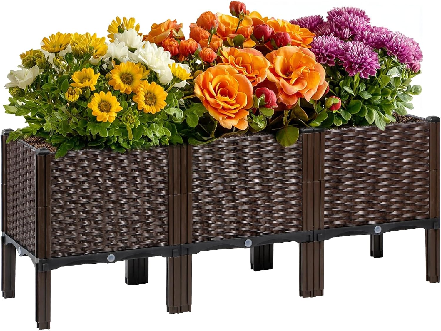Self Watering Planter - أحواض زراعة خارجية من الروطان، بلون