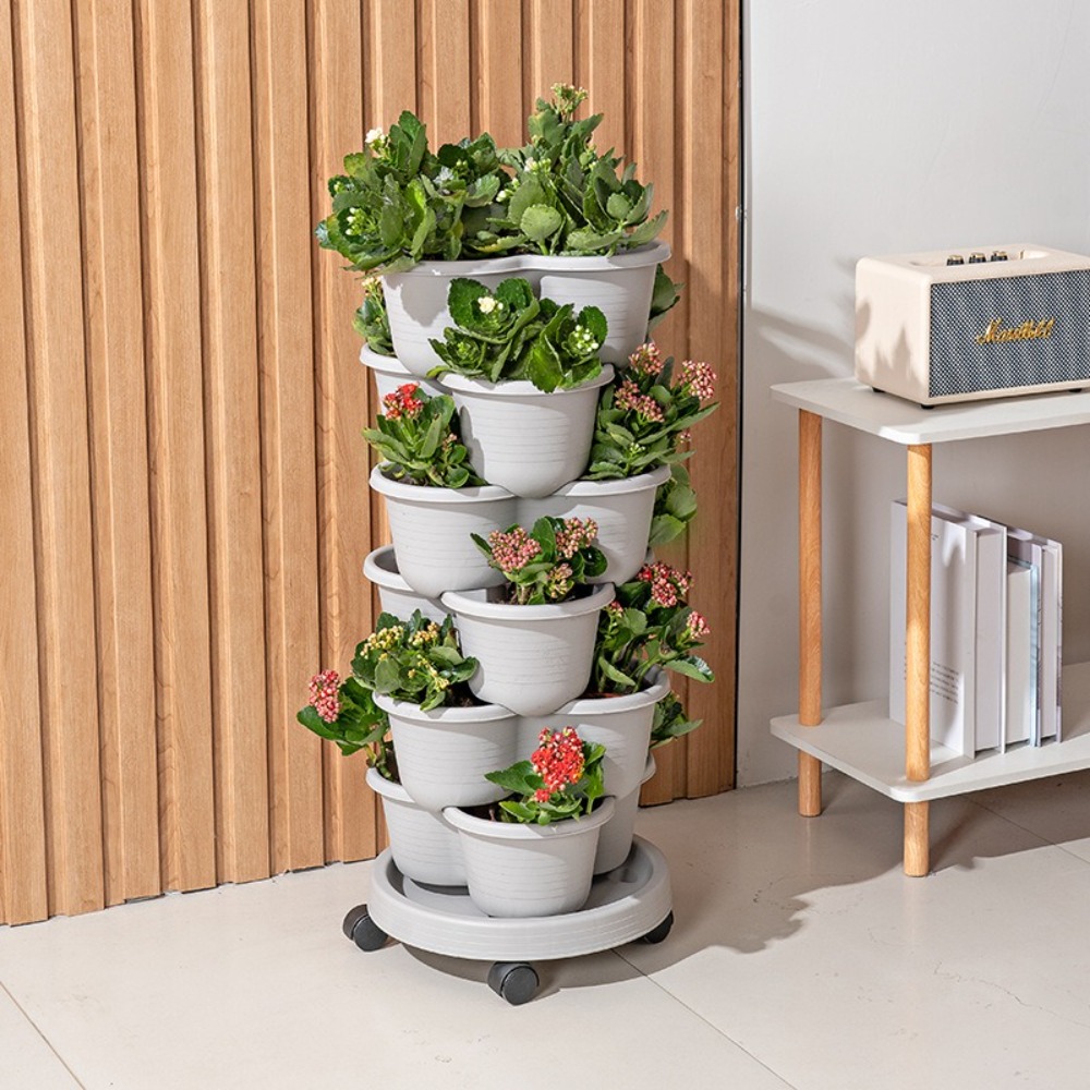 أصيص زهور بلاستيكي قابل للتكدي - مراجعة Hydroponic Tower وسعره